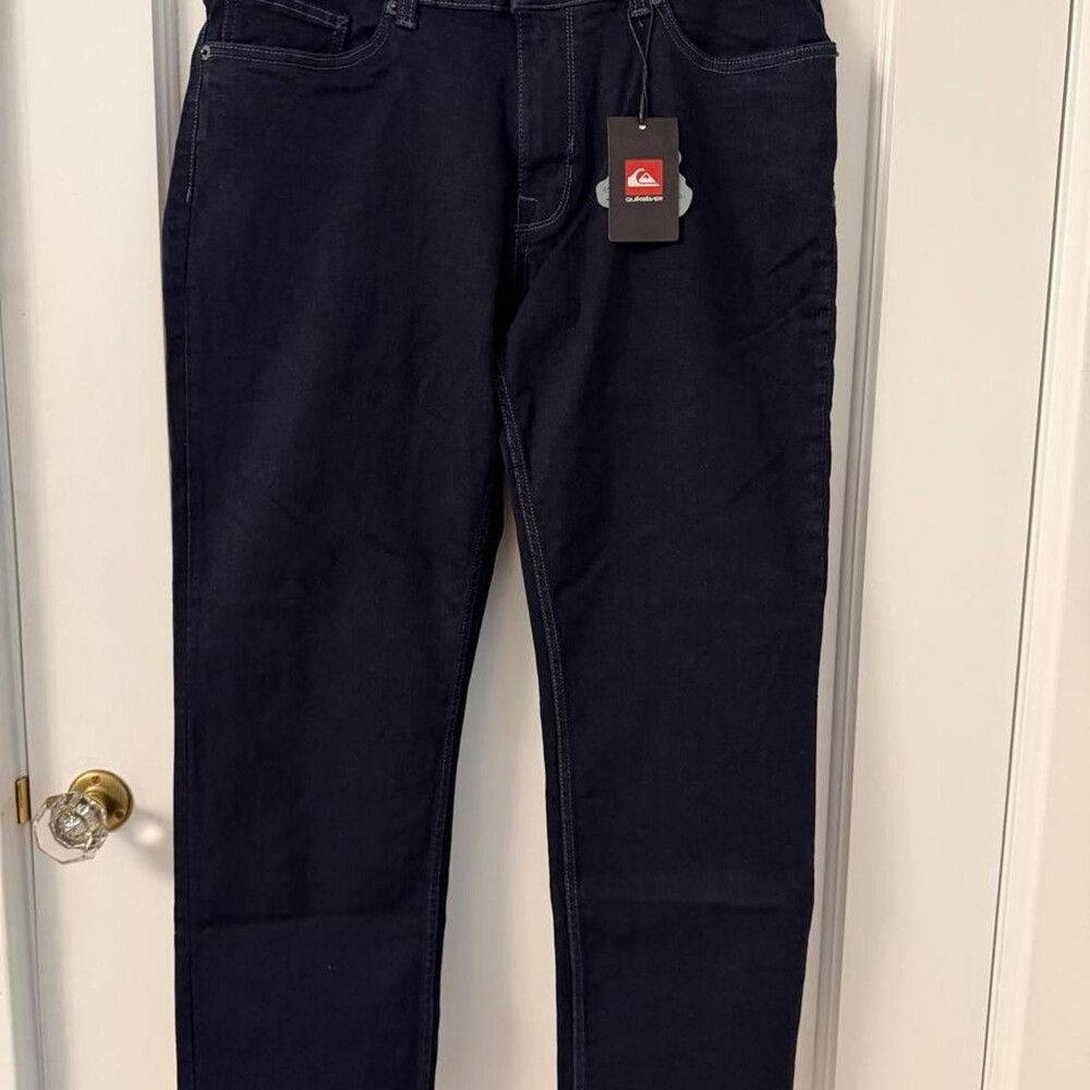 Quiksilver dark blue denim jeans 36x30 straight fit #skater #surf